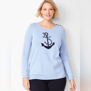 Talbots Nautical Anchor Crewneck Sweater NWT, Sz 3x